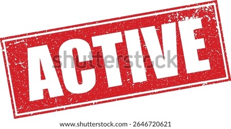 Red Active Rubber Stamp Word Text Written in Reverse Grunge Vector in Double Sharp Border, Vintage, Transparent Background