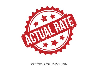 Red Actual Rate Rubber Stamp Seal Vector