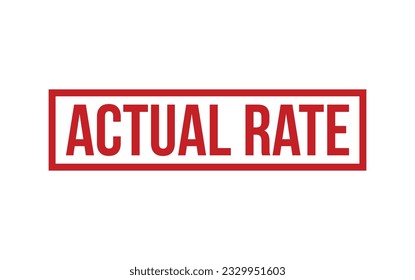 Red Actual Rate Rubber Stamp Seal Vector