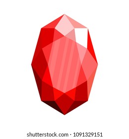 Red adamant icon. Flat illustration of red adamant vector icon for web.