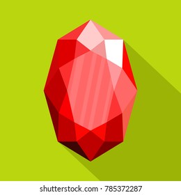 Red adamant icon. Flat illustration of red adamant vector icon for web.
