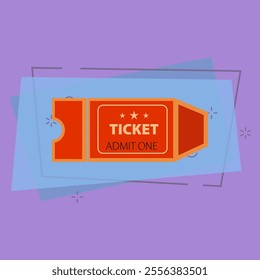 Red admit one ticket vector illustration. Fair, show, concert. Tickets concept. Vector illustration can be used for topics like entertainment, leisure, business