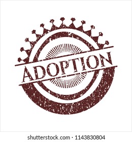 Red Adoption grunge style stamp