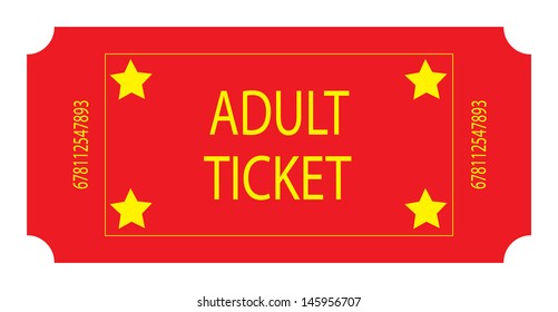 Red Adult Ticket. Vector