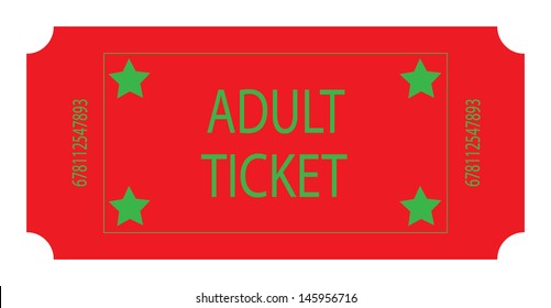 Red Adult Ticket. Vector