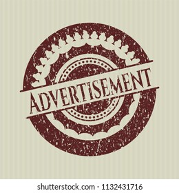 Red Advertisement distressed rubber seal
