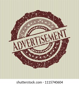 Red Advertisement rubber stamp with grunge texture