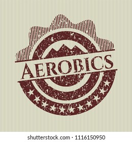 Red Aerobics distressed grunge stamp