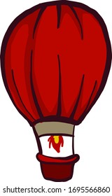 Red aerostat, illustration, vector on white background
