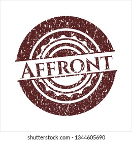 Red Affront rubber grunge texture seal