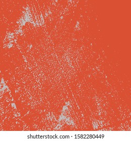 Red aged grainy messy template. Distress urban used texture. Grunge rough dirty background. Brushed black paint cover. Renovate wall scratched backdrop. Empty aging design element. EPS10 vector.