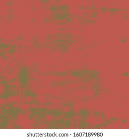 Red aged grainy messy template. Distress urban used texture. Grunge rough dirty background. Brushed black paint cover. Renovate wall scratched backdrop. Empty aging design element. EPS10 vector.