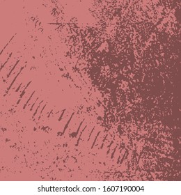 Red aged grainy messy template. Distress urban used texture. Grunge rough dirty background. Brushed black paint cover. Renovate wall scratched backdrop. Empty aging design element. EPS10 vector.