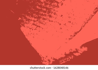 Red aged grainy messy template. Distress urban used texture. Grunge rough dirty background. Brushed black paint cover. Renovate wall scratched backdrop. Empty aging design element. EPS10 vector.