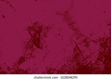 Red aged grainy messy template. Distress urban used texture. Grunge rough dirty background. Brushed black paint cover. Renovate wall scratched backdrop. Empty aging design element. EPS10 vector.