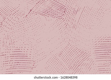 Red aged grainy messy template. Distress urban used texture. Grunge rough dirty background. Brushed black paint cover. Renovate wall scratched backdrop. Empty aging design element. EPS10 vector.