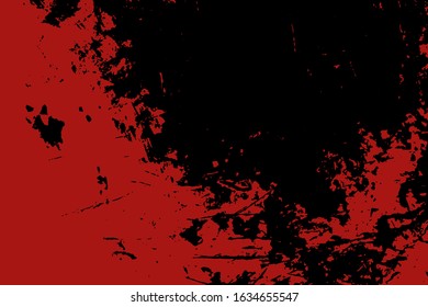 Red aged grainy messy template. Distress urban used texture. Grunge rough dirty background. Brushed color paint cover. Renovate wall scratched backdrop. Empty aging design element. EPS10 vector.
