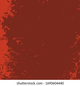 Plantilla desordenada de grano rojo envejecido.Tejido urbano usado en peligro. Borra un fondo sucio y áspero. Tapa de pintura de color cepillado. Renovar fondo rayado en la pared. Elemento de diseño obsoleto vacío. Vector EPS10.