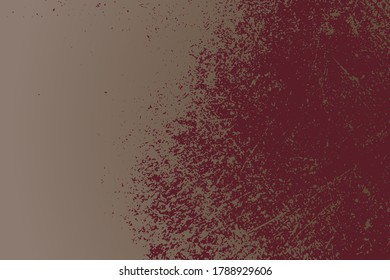 Red aged grainy messy template. Distress urban used texture. Grunge rough dirty background. Brushed color paint cover. Renovate wall scratched backdrop. Empty aging design element. EPS10 vector.