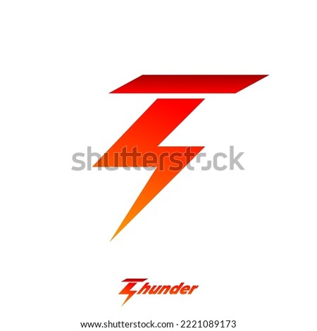 Red aggresive thunder logo design