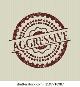 Red Aggressive distressed rubber stamp with grunge texture