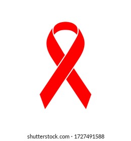 Red AIDS awareness ribbon icon. 