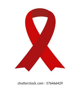 Red aids ribbon isolated on white vector.