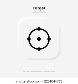Red aim, arrow, idea, perfect hit, winner, target, goal, success, pin icon symbol sign. Gun sight, purpose icon. Target icon. Aim symbol for UI UX websites mobile app.