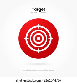 Red aim, arrow, idea, perfect hit, winner, target, goal, success, pin icon symbol sign. Gun sight, purpose icon. Target icon. Aim symbol for UI UX websites mobile app.