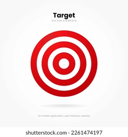 Objetivo rojo, flecha, idea, perfecto golpe, ganador, objetivo, éxito, símbolo de icono de pin. Vista de armas, icono de propósito. Icono de destino. Símbolo de objetivo para la aplicación móvil de sitios web de UI UX.