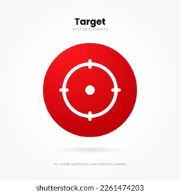 Red aim, arrow, idea, perfect hit, winner, target, goal, success, pin icon symbol sign. Gun sight, purpose icon. Target icon. Aim symbol for UI UX websites mobile app.
