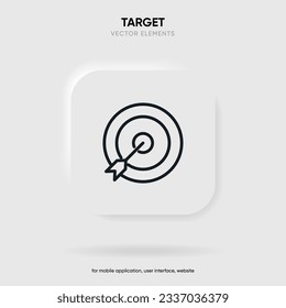 Red aim, arrow, idea, perfect hit, winner, target, goal, success, pin icon symbol sign. Gun sight, purpose icon. Target icon. Aim symbol for UI UX websites mobile app.