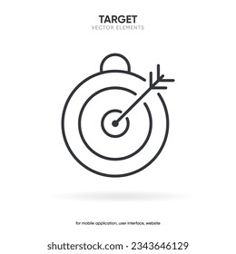 Red aim, arrow, idea, perfect hit, winner, target, goal, success, pin icon symbol sign. Gun sight, purpose icon. Target icon. Aim symbol for UI UX websites mobile app.