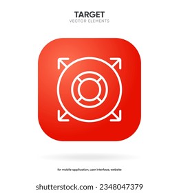 Red aim, arrow, idea, perfect hit, winner, target, goal, success, pin icon symbol sign. Gun sight, purpose icon. Target icon. Aim symbol for UI UX websites mobile app.