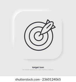 Rotes Ziel, Pfeil, Idee, perfekter Treffer, Gewinner, Ziel, Ziel, Erfolg, Pin Symbol Zeichen. Gun Anblick, Zwecksymbol. Zielsymbol. Zielsymbol für UI UX Websites Mobile App.