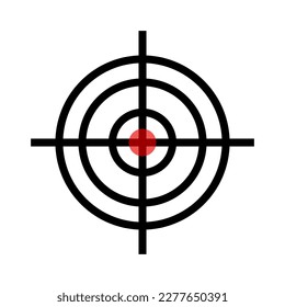 Rotes Zielsymbol einer Waffe. Ziel. Vektorgrafik.