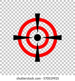 Red aim on background isolate, Stylish vector illustration