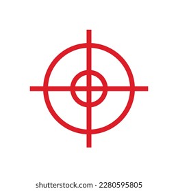 Icono de orientación roja. Destino y francotirador. Vector.