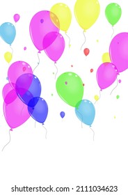 Vector blanco de fondo de aire rojo. Helium Happy Background. Cumpleaños Púrpura. Juguete multicolor. Cartel de arte de Baloon.