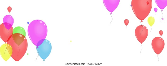 Red Air Background White Vector. Flying Creative Set. Purple Festival. Colorful Baloon. Confetti Party Banner.