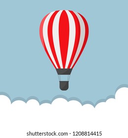 Red Air balloon. Startup or freedom concept, Vector illustration