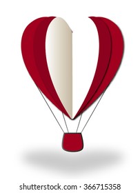 Red Air Baloon with Heart Shape