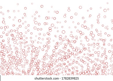 Red air Bubbles, oxygen, champagne crystal clear isolated on white background modern design. Vector illustration of EPS 10.