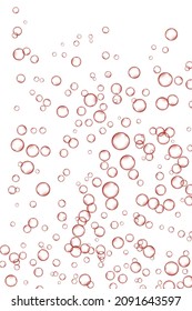 Red air Bubbles, oxygen, champagne crystal clear isolated on white background modern design. Vector illustration of EPS 10.