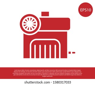 Red Air compressor icon isolated on white background.  Vector Illustration