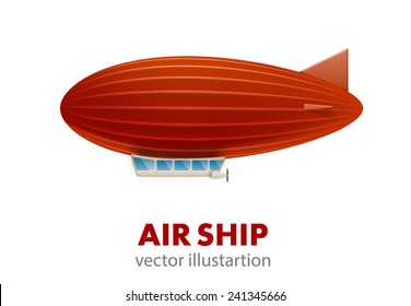 red air ship isolated on white