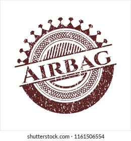 Red Airbag distressed grunge seal