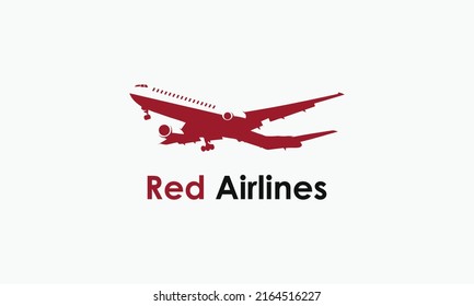 Red airlines logo design template vector icon