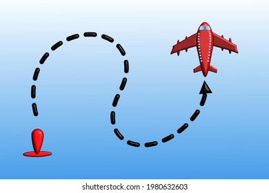 Rotes Flugzeug in eps Ansicht.