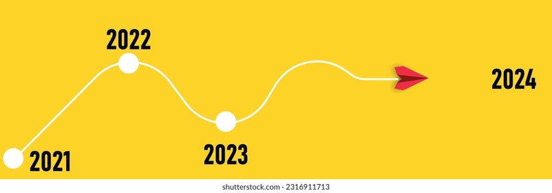 Avión rojo volando en los años anteriores al nuevo año 2024.
Nuevo concepto de Idea. concepto de cambio de vida empresarial. Diferente pensamiento, líder de negocios, concepto de desarrollo de personalidad.